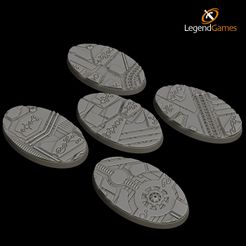 Necron-Bases-60x35mm-Thumbnail-V1.jpg STL file 60x35mm Necron Base Set - Oval x5 - LegendGames・Design to download and 3D print
