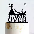 1.webp Cake Topper Adorno Torta - Boda Casamiento Gamer - Game Over