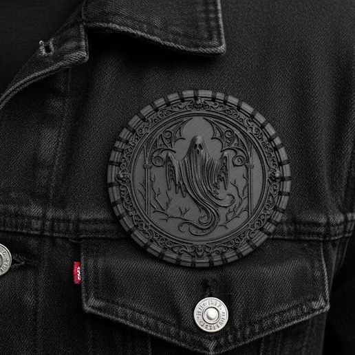 👻 Gothic Wraith Medallion – Flexible 3D Printed Sew-on Patch・Free STL ...