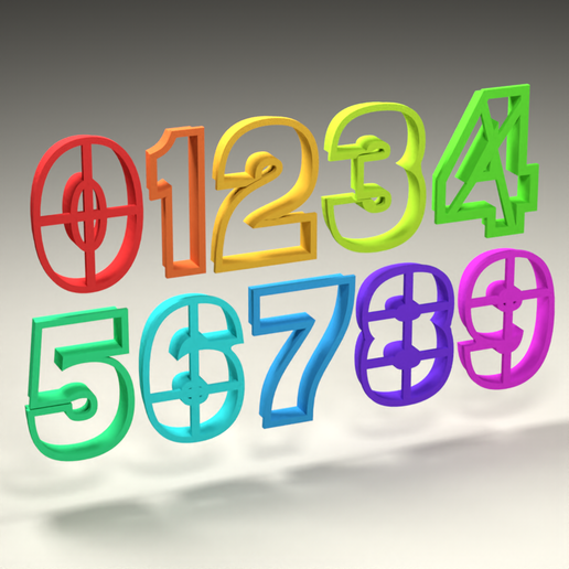 3D Cookie Cutter Set – Numbers 0 to 9