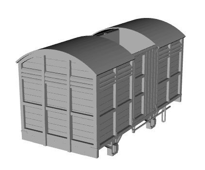 Cavan and Leitrim covered van Vents sides/ends mixed doors2 Pickering built 1/148 scale   3D model