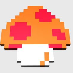 Mushroom.JPG Free 3D file Super Mario Bros - Mushroom multicolor sprite・3D printing model to download, m4r3k0001