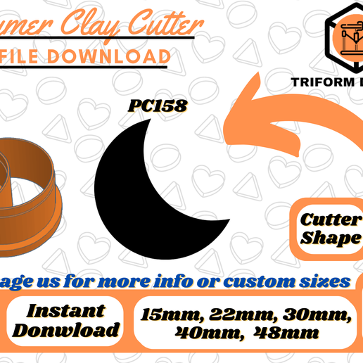 Moon Polymer Clay Cutter | PC158 3D model