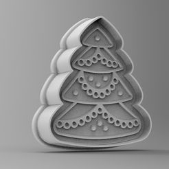 untitled.120.jpg STL file Christmas Cookie Cutters with Stamp - Shape 8・3D printing model to download
