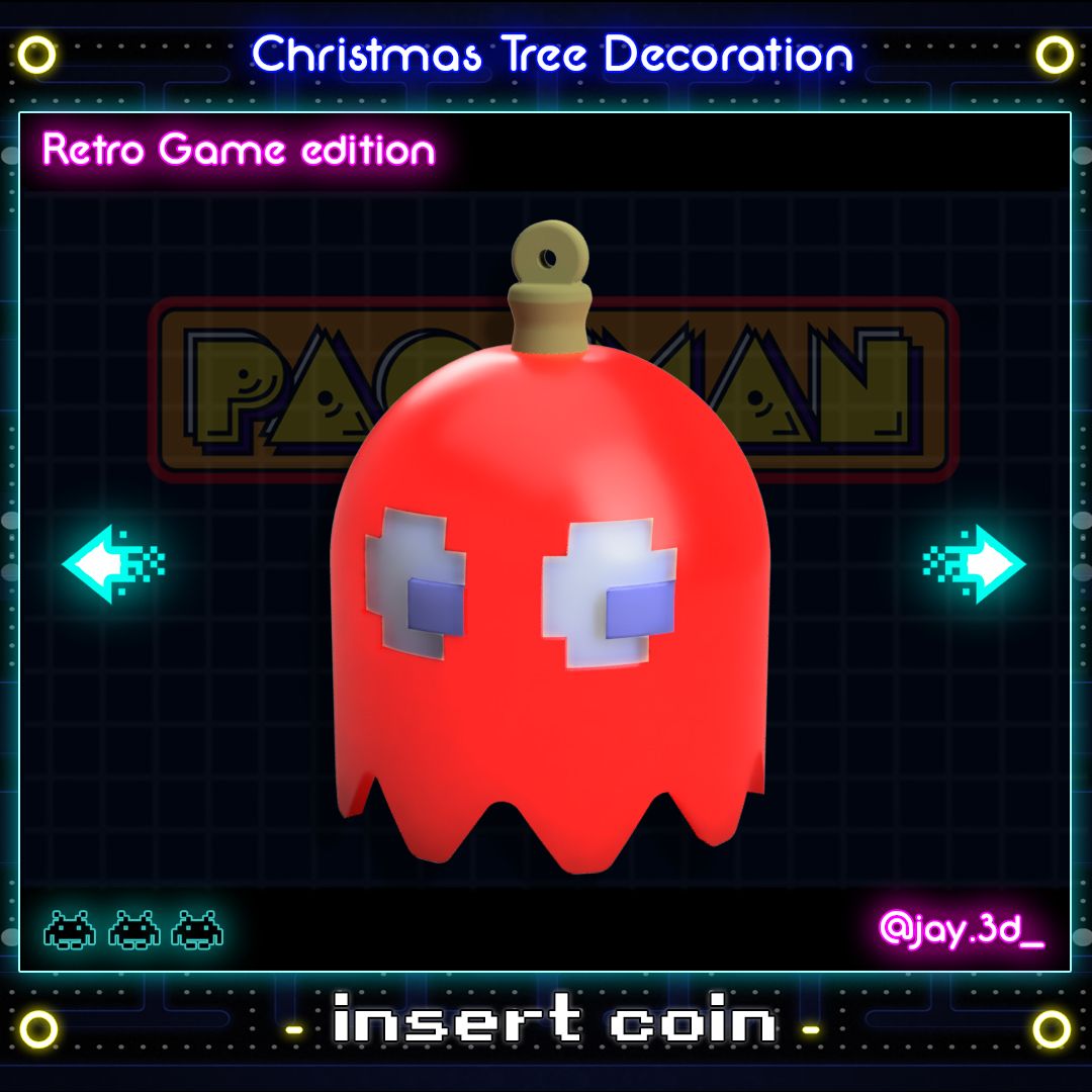 Ghost 1 Ready.jpg Télécharger fichier STL Décoration de l'arbre de Noël (édition rétro du jeu) • Plan pour impression 3D, jayceedante
