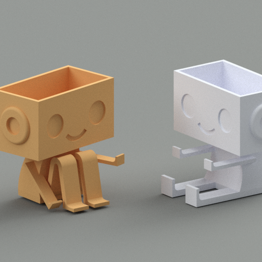 🤖 Cute Robot Planter・ STL File for ・Cults