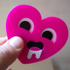 8dde7bb9-db49-46de-8325-8b53b38fd5b7.jpg Free STL file The "horny heart" emoji 3d badge・3D printer model to download