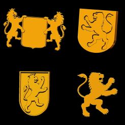 LP11.jpg Download file Heraldry Pack Lions for jewelry • Object to 3D print, plasmeo3d