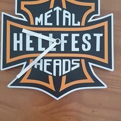 20210711_093424.jpg Файл STL Hellfest Metal Heads Clock・Модель для загрузки и 3D-печати