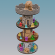 MiniTower-TowerFull2.png MiniTower - Filament Spool Recycling Miniatures Display (Modular, Stackable, Interlockable) - Turn Empty Filament Spools Into D&D Displays!