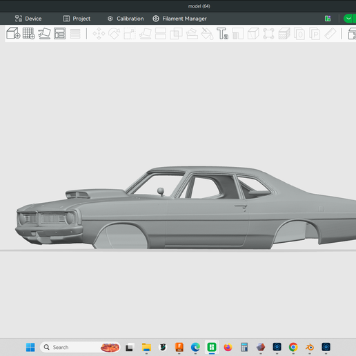 1971 Dodge Demon NHRA Drag Car, 1/24 scaled hollow model shell body, rc car, slot car, 3d print, stl file