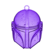helmet ornament thicker.stl Star Wars Helmet Ornament / Mandelorian helmet decor / ornement / keychain / earrings/ magnet / star wars decoration