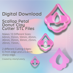 Pink-and-White-Geometric-Marketing-Presentation-Instagram-Post-Square.png 3D file Scallop Petal Donut Clay Cutter - Art Deco Fall STL Digital File Download- 10 sizes and 2 Cutter Versions・3D print design to download, UtterlyCutterly