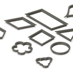 shape cutters.JPG STL file mixed shapes cookie cutter set・3D printer design to download, emmanuelgnanasekar
