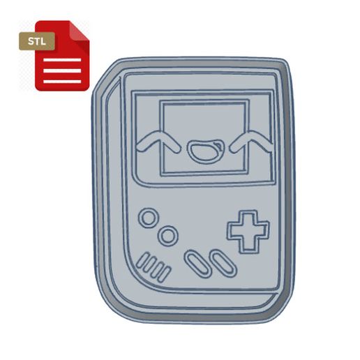 Kawaii Retro Handheld Game Cookie Cutter and Stamp 3D model