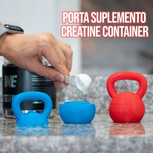 🧰 creatine container - KETTLEBELL Supplement holder・ STL File for ・Cults
