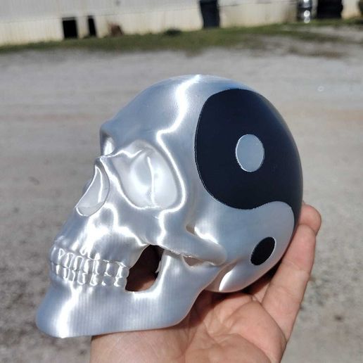 ☯️ Yin Yang Skull・ 3D File for 3D printing・Cults