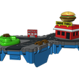 5.png Free STL file Little Cities - Burger Drive Through・3D printable model to download