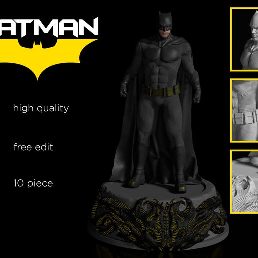 Batman figure Ben Affleck 3D print model - 3D model önizlemesi