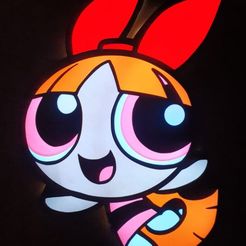 1.jpg 3D file The Powerpuff Girls - Blossom Lamp・3D printable model to download, Taiopai