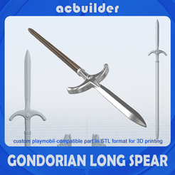 14037-title.png Gondorian Long Spear  Playmobil compatible