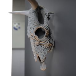 Filagree-Cow-Skull-Marco-Valenzuela-2023-4.jpg Archivo STL Calavera de vaca con filigrana・Modelo de impresión 3D para descargar