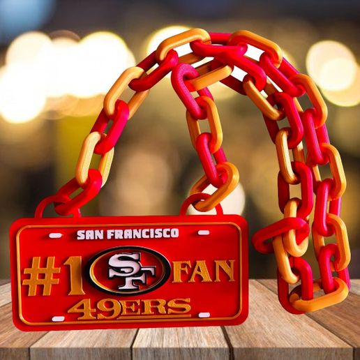 CADENA PLACA FAN #1 SAN FRANCISCO 49ERS. NFL