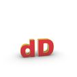 D.jpg 3d print  LETTERS   "d" and "D"  - 250mm