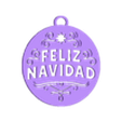 Medalla Navidad.stl MERRY CHRISTMAS / MERRY CHRISTMAS HANGING ORNAMENT