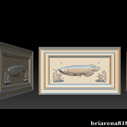 Wood Carving STL Arowana Model for CNC Router 3D model