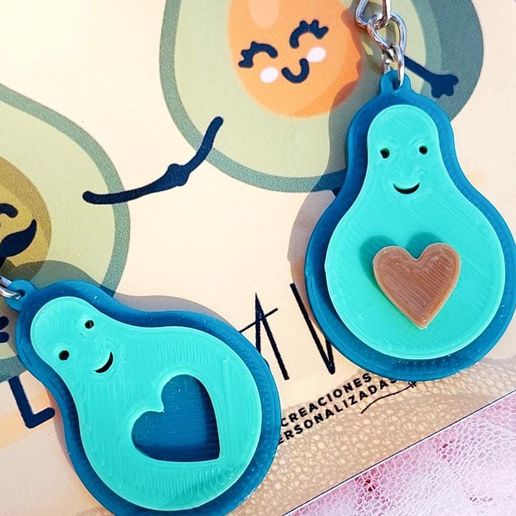 Loving avocado keychain 3D model