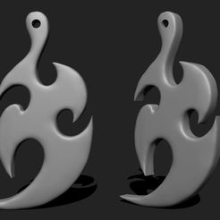 01_tribal-shape-chrometype-3d-print-pendant-3d-model-abfb8eeb5b.jpg 3D-Datei Tribal Shape Chrometype - 3D Druck Anhänger - Schlüsselanhänger - Halskette・Modell für 3D-Drucker zum Herunterladen