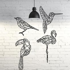 fondo.jpg Fichier STL Pack 2D sculpture murale oiseaux・Modèle pour impression 3D à télécharger