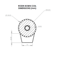 Dimensioni-128-90-25.png RODIN BOBIN COIL MEDIUM DIMENSION 128 x 128 x 50 mm 25 TURNS