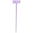 2019_party_pick_long_3DprintNY.stl Free STL file 2019 New Years Party Picks and Swizzle Sticks・3D printer design to download, barb_3dprintny