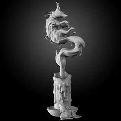 Base-Render-10750.jpg Fichier STL Statue de table Renard à bougie・Objet pour imprimante 3D à télécharger