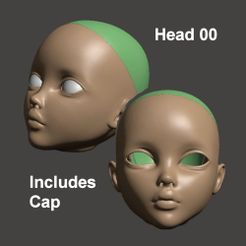 head00pout.jpg Free STL file BJD 1/3 75mm Head 00v2 - by SPARX・Design to download and 3D print