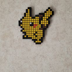 20230831_145546.jpg Free STL file 025 Pikachu pixel art (Updated)・3D printing idea to download