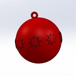 Christmas_Tree_Ball_w_stars.jpg Christmas Tree Ball with Stars HD STL - Customizable by Scaling