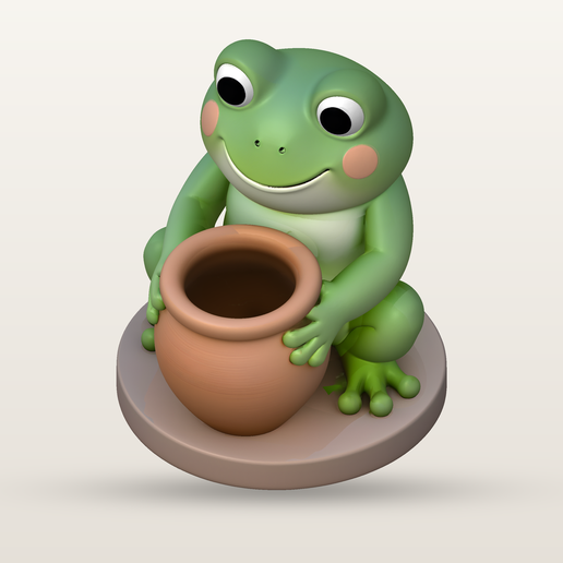 Rana con olla de barro – Portavela / Frog tealight holder STL