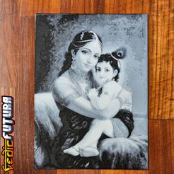 SQ-1.jpg Baby Krishna with Mother Yashoda -[Easy to Print Filament Painting]