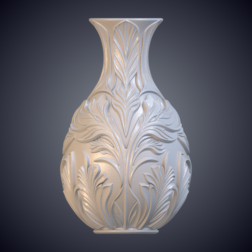 Art Nouveau Floral Relief Flower Vase Planter Decor GPM-298