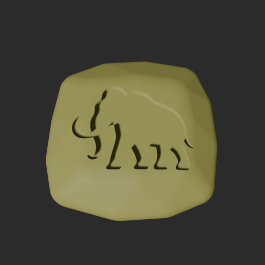 Mammoth Stone - 3D Printable Game Token
