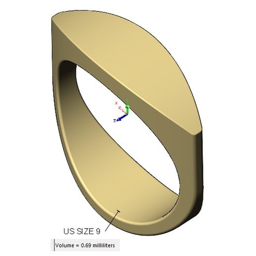 volume2.jpg Download 3MF file Eye shaped signet ring US sizes 5to9 3D print model • 3D printing design, RachidSW