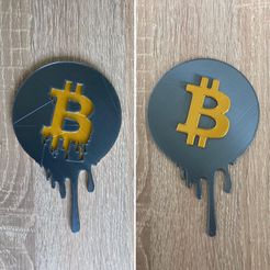 btc1.png STL file Bitcoin Dripping・3D printing model to download