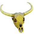 model.png Gold Horned animal skull no.2