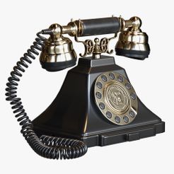 001.jpg Fichier 3D Téléphone d'époque・Modèle à imprimer en 3D à télécharger