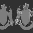 12.jpg Coat of Arms Heraldic Lion and Unicorn Shield 3D Model