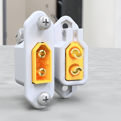 XT60-Panel-Mount3.png Archivo STL gratis Montaje en panel XT60・Modelo para descargar y imprimir en 3D