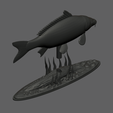carp-podstavec-high-quality-1-9.png big carp underwater statue detailed texture for 3d printing